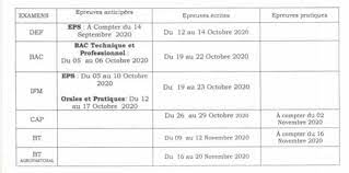 Calendrier des examens 2024 – Mali