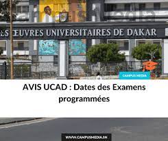 Sénégal: AVIS UCAD – Dates des Examens programmées